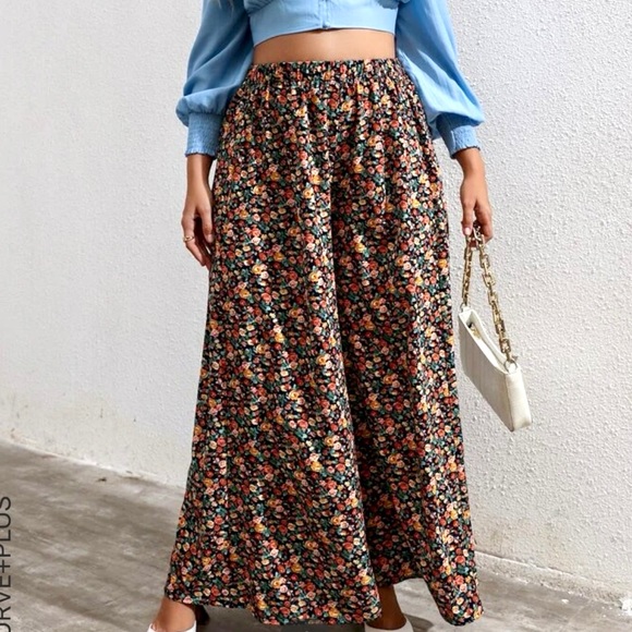 Romantic boho floral straight leg pants 3xl - Picture 1 of 8